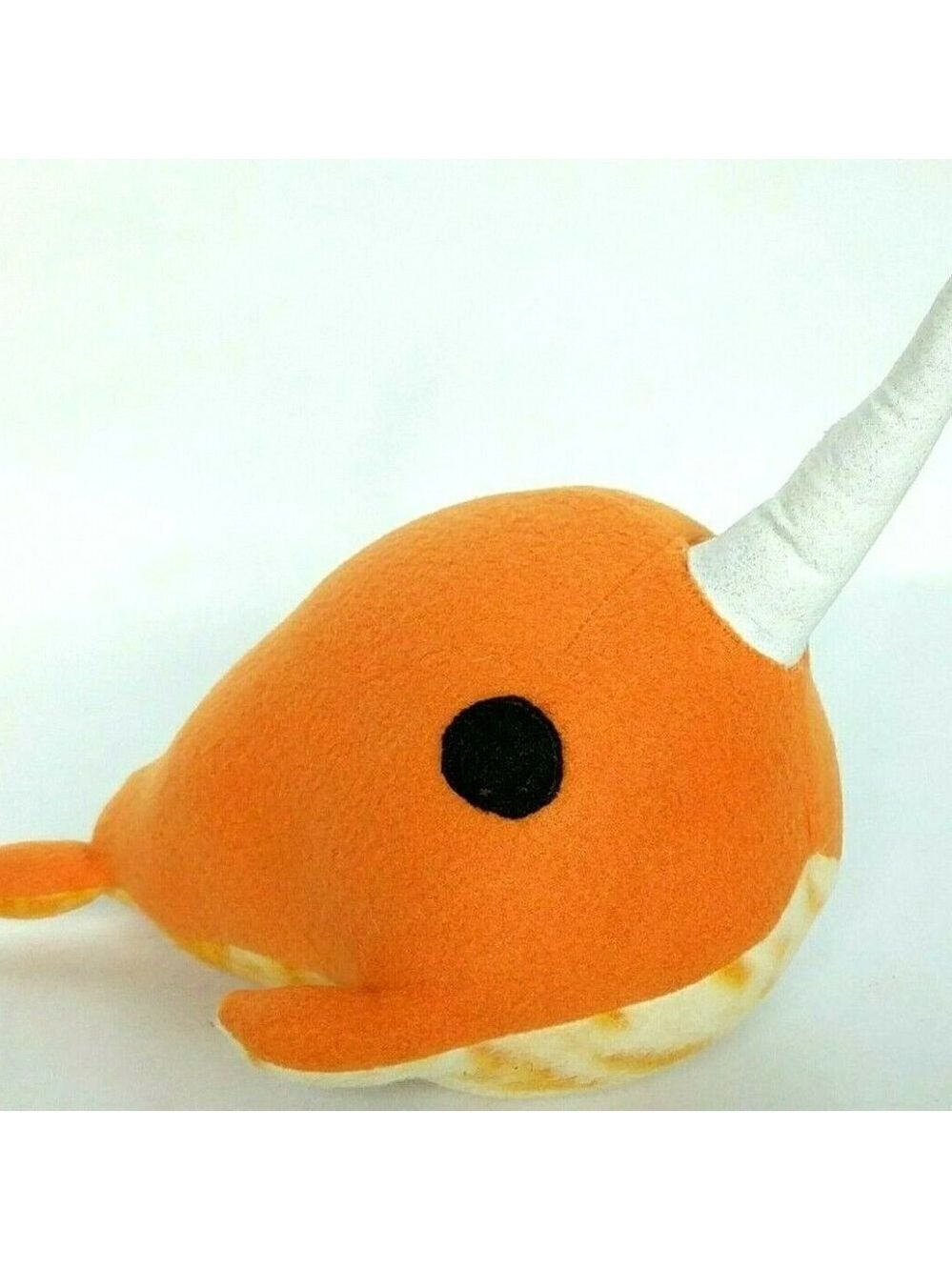 Narwhal Whale Plush 13.5 Inch Tie Dye Orange